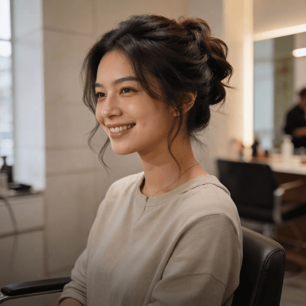 A salon customer booking an appointment with Airyca